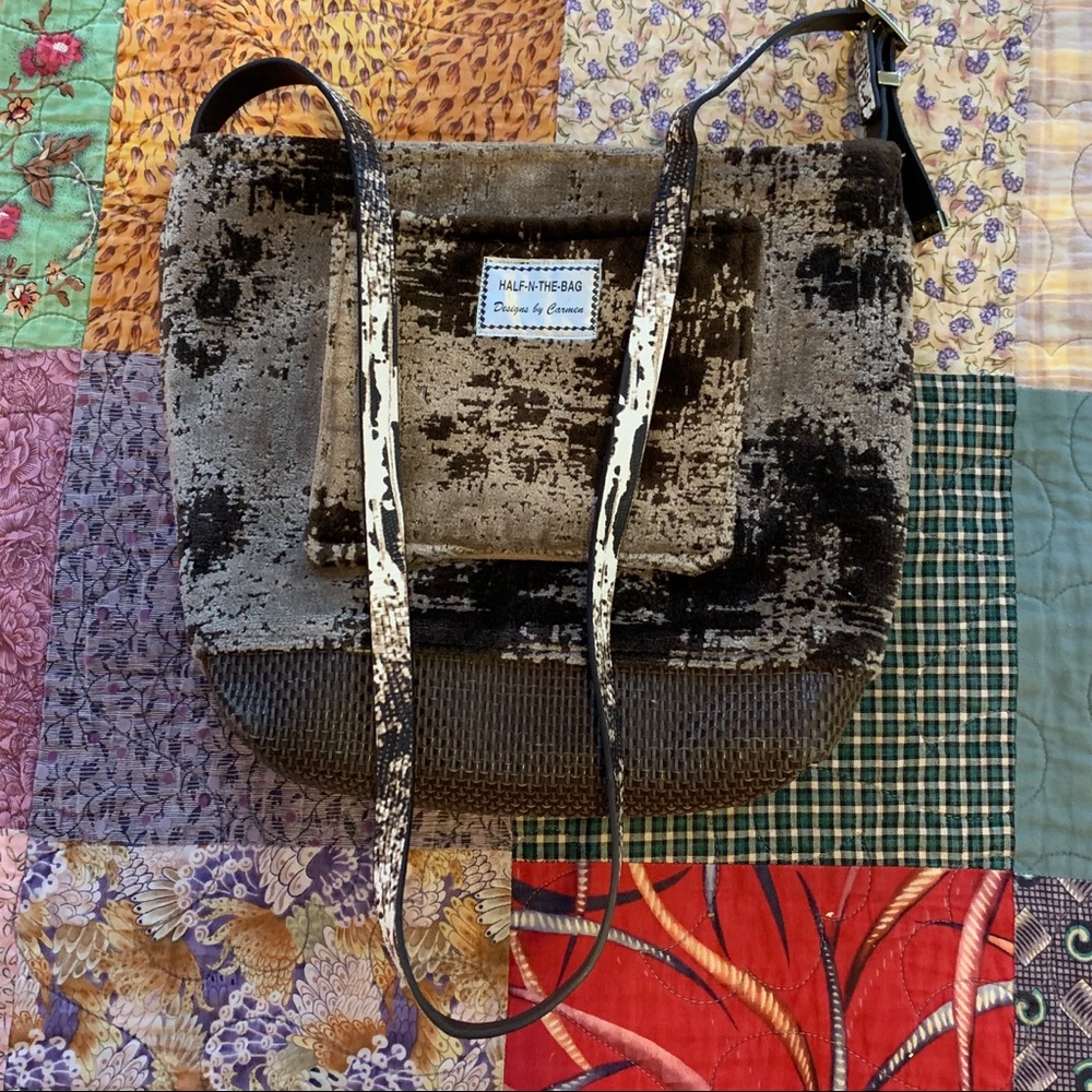 Funky half in the bag ((Designs by Carmen) purse